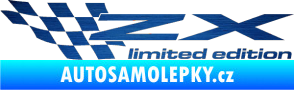 Samolepka ZX limited edition levá škrábaný kov modrý