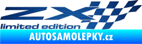 Samolepka ZX limited edition pravá škrábaný kov modrý