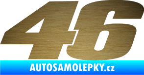 Samolepka 46 Valentino Rossi jednobarevná škrábaný kov zlatý