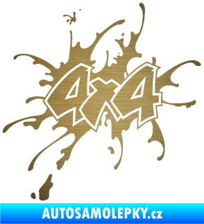Samolepka 4x4 varianta 020 škrábaný kov zlatý