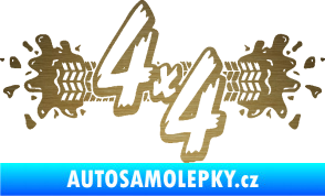 Samolepka 4x4 varianta 023 škrábaný kov zlatý