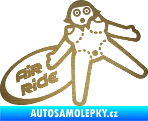 Samolepka Air ride jízda škrábaný kov zlatý