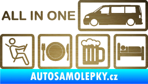 Samolepka All in one 003 nápis multifunkční vůz škrábaný kov zlatý