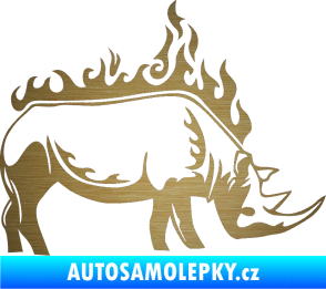 Samolepka Animal flames 049 pravá nosorožec škrábaný kov zlatý