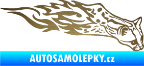 Samolepka Animal flames 080 pravá gepard škrábaný kov zlatý