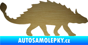 Samolepka Ankylosaurus 001 pravá škrábaný kov zlatý