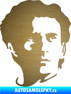 Samolepka Silueta Ayrton Senna pravá škrábaný kov zlatý
