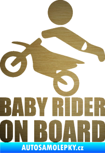 Samolepka Baby rider on board levá škrábaný kov zlatý