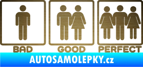 Samolepka Bad good perfect 002 nápis škrábaný kov zlatý