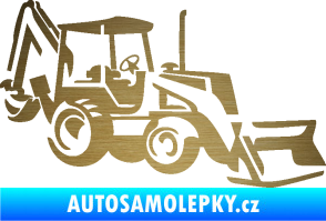 Samolepka Bagr 002 pravá škrábaný kov zlatý