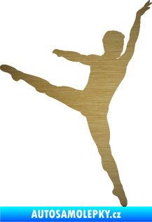 Samolepka Balet tanečník 001 pravá škrábaný kov zlatý