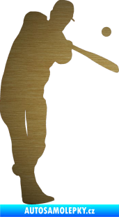 Samolepka Baseball 012 pravá škrábaný kov zlatý