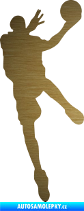 Samolepka Basketbal 006 pravá škrábaný kov zlatý