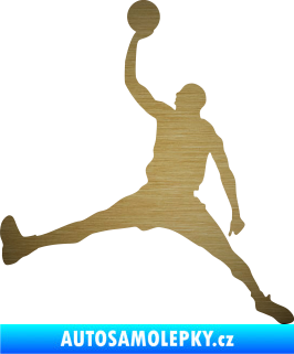 Samolepka Basketbal 016 levá škrábaný kov zlatý