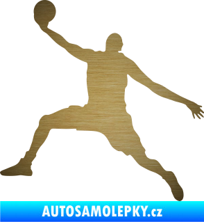 Samolepka Basketbal 002 levá škrábaný kov zlatý