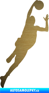 Samolepka Basketbal 003 pravá škrábaný kov zlatý