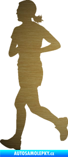 Samolepka Běžkyně 001 levá jogging škrábaný kov zlatý