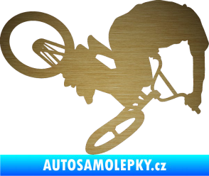 Samolepka Biker 001 pravá škrábaný kov zlatý