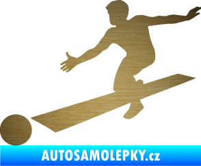 Samolepka Bowling 001 levá škrábaný kov zlatý