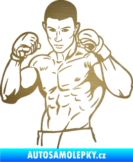 Samolepka Boxer 003 levá škrábaný kov zlatý