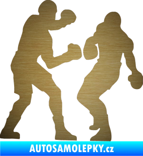 Samolepka Boxeři 001 pravá škrábaný kov zlatý