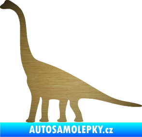 Samolepka Brachiosaurus 001 levá škrábaný kov zlatý