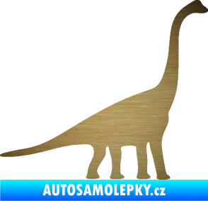 Samolepka Brachiosaurus 001 pravá škrábaný kov zlatý