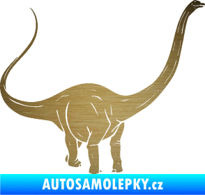 Samolepka Brachiosaurus 002 pravá škrábaný kov zlatý