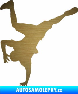 Samolepka Breakdance 001 levá škrábaný kov zlatý