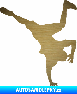 Samolepka Breakdance 001 pravá škrábaný kov zlatý