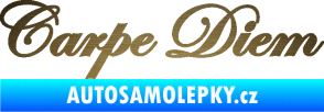 Samolepka Carpe diem nápis užívej dne škrábaný kov zlatý