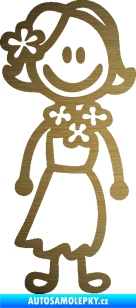 Samolepka Cartoon family slečna Hawai škrábaný kov zlatý