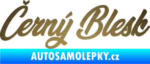Samolepka Černý blesk nápis škrábaný kov zlatý