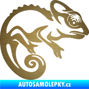Samolepka Chameleon 002 pravá škrábaný kov zlatý
