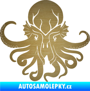 Samolepka Chobotnice 002 levá škrábaný kov zlatý