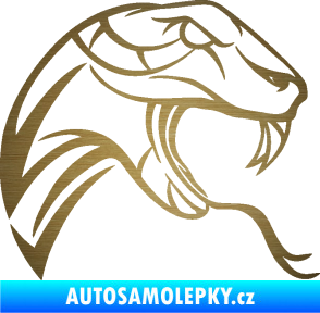 Samolepka Cobra 002 pravá škrábaný kov zlatý