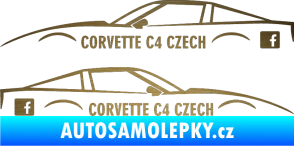 Samolepka Corvette C4 FB škrábaný kov zlatý