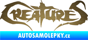 Samolepka Creatures škrábaný kov zlatý