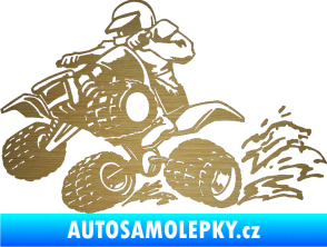 Samolepka Čtyřkolka 003 levá škrábaný kov zlatý