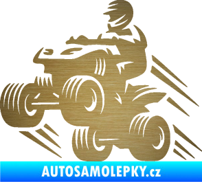Samolepka Čtyřkolka 006 levá škrábaný kov zlatý