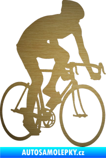 Samolepka Cyklista 001 pravá škrábaný kov zlatý
