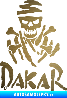 Samolepka Dakar 002 s lebkou škrábaný kov zlatý
