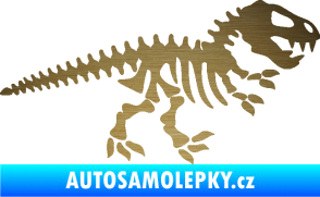Samolepka Dinosaurus kostra 001 pravá škrábaný kov zlatý