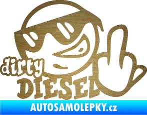 Samolepka Dirty diesel smajlík škrábaný kov zlatý