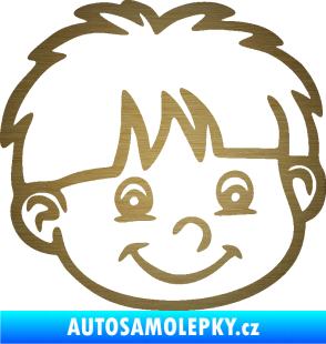 Samolepka Dítě v autě 036 pravá chlapec hlavička škrábaný kov zlatý