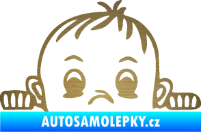 Samolepka Dítě v autě 045 pravá chlapeček hlavička škrábaný kov zlatý
