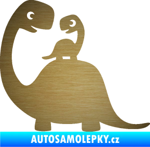 Samolepka Dítě v autě 105 levá dinosaurus škrábaný kov zlatý