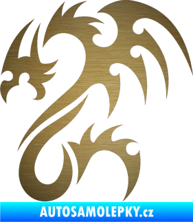 Samolepka Dragon 012 levá škrábaný kov zlatý