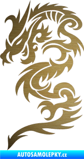 Samolepka Dragon 022 levá škrábaný kov zlatý