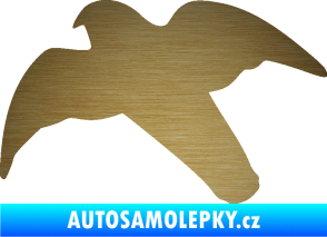 Samolepka Dravec na sklo 003 levá škrábaný kov zlatý